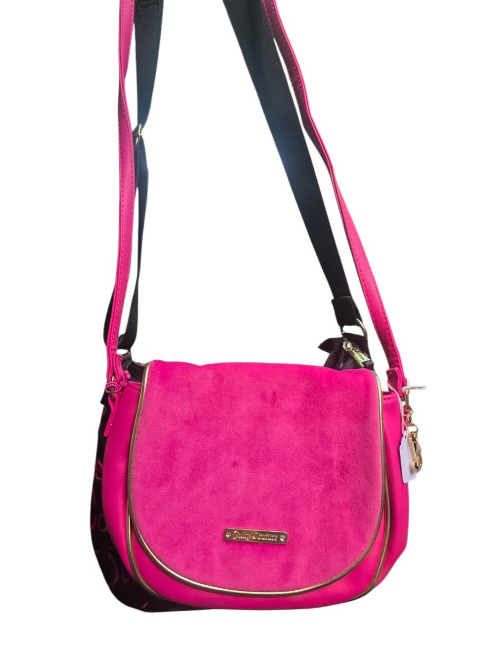 Juicy Couture Women's Hot Pink Crossbody Saddle Bag